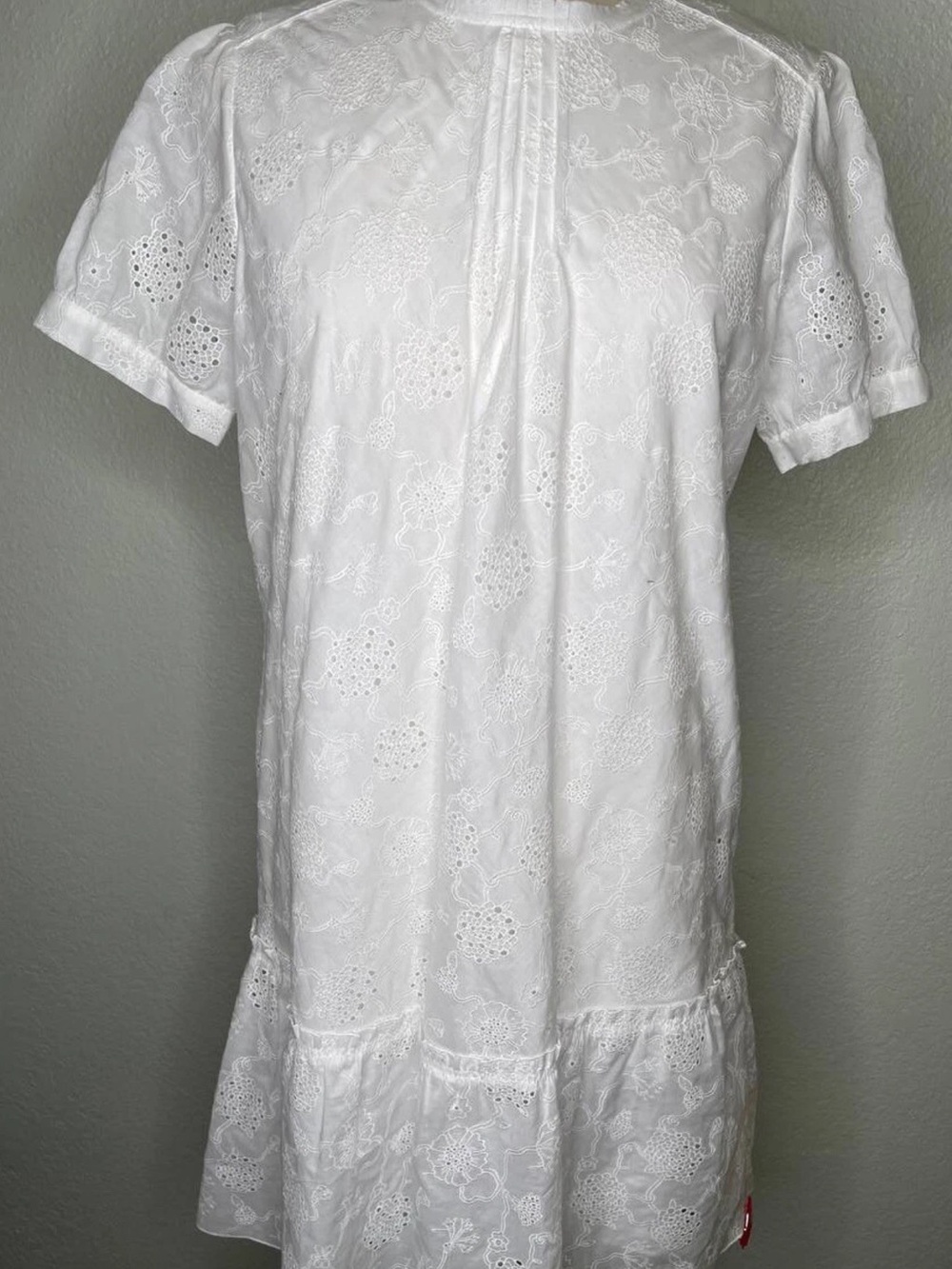 Coach White Eyelet Dress with Gold Logo Tag